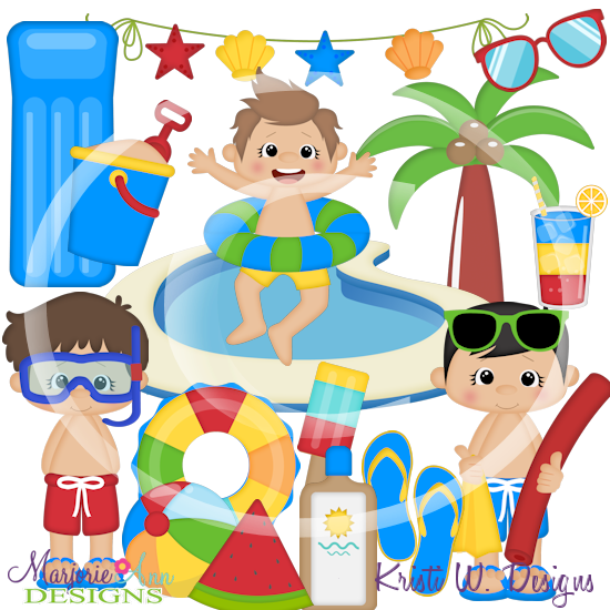 Backyard Beach Party-Boys SVG Cutting Files + Clipart - Click Image to Close